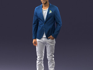 main in blue jacket 0357 3d print ready Modèles 3D en vedette
