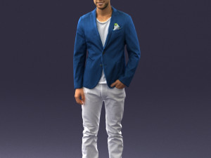 main in blue jacket 0357 3d print ready Modèles 3D en vedette