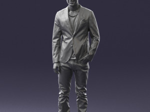 main in blue jacket 0357 3d print ready Modèles 3D en vedette