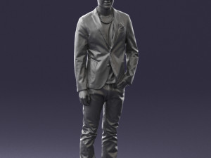 main in blue jacket 0357 3d print ready Modèles 3D en vedette