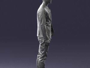 main in blue jacket 0357 3d print ready Modèles 3D en vedette