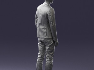 main in blue jacket 0357 3d print ready Modèles 3D en vedette