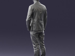 main in blue jacket 0357 3d print ready Modèles 3D en vedette