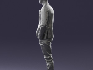 main in blue jacket 0357 3d print ready Modèles 3D en vedette