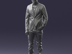 main in blue jacket 0357 3d print ready Modèles 3D en vedette