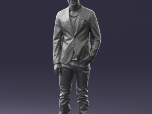 main in blue jacket 0357 3d print ready Modèles 3D en vedette