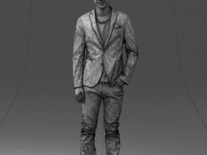main in blue jacket 0357 3d print ready Modèles 3D en vedette