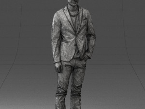 main in blue jacket 0357 3d print ready Modèles 3D en vedette