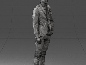 main in blue jacket 0357 3d print ready Modèles 3D en vedette