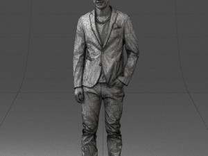 main in blue jacket 0357 3d print ready Modèles 3D en vedette