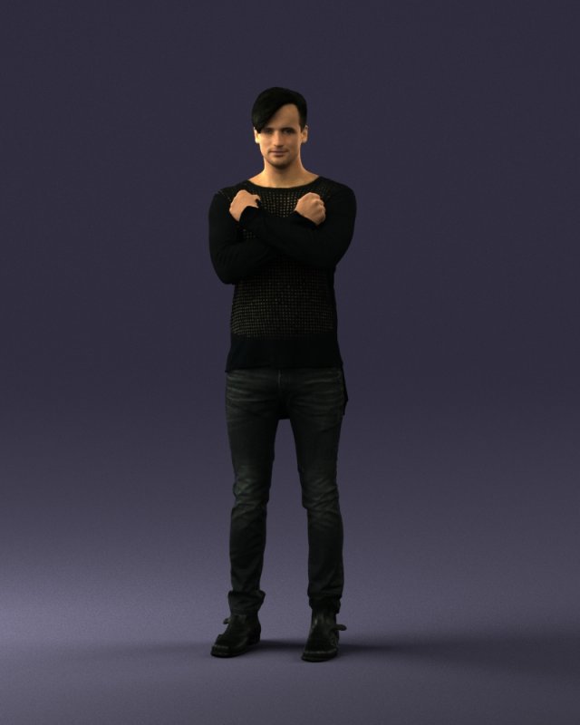 man in black dress 0352 3d print ready Modello di stampa 3D .c4d .max .obj .3ds .fbx .stl .blend