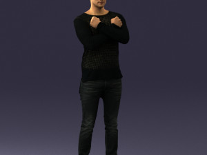 man in black dress 0352 3d print ready Modello di stampa 3D