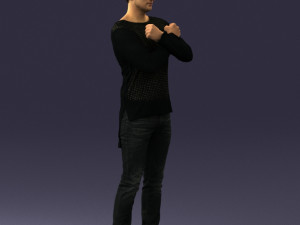 man in black dress 0352 3d print ready Modello di stampa 3D
