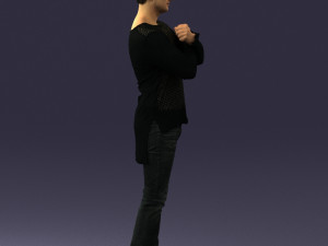 man in black dress 0352 3d print ready Modello di stampa 3D