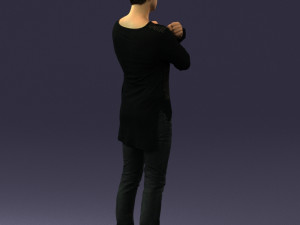 man in black dress 0352 3d print ready Modello di stampa 3D