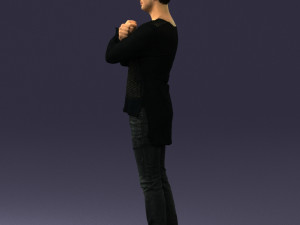 man in black dress 0352 3d print ready Modello di stampa 3D