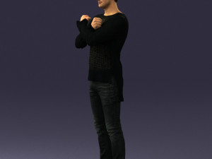 man in black dress 0352 3d print ready Modello di stampa 3D