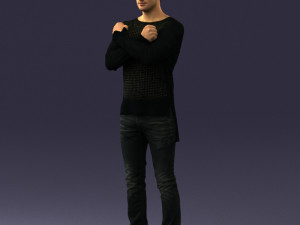 man in black dress 0352 3d print ready Modello di stampa 3D