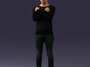 man in black dress 0352 3d print ready Modello di stampa 3D