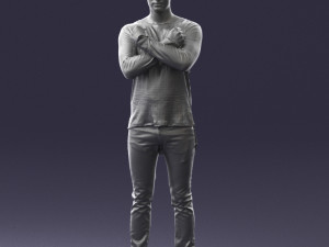 man in black dress 0352 3d print ready Modello di stampa 3D