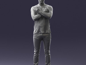 man in black dress 0352 3d print ready Modello di stampa 3D