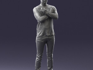 man in black dress 0352 3d print ready Modello di stampa 3D