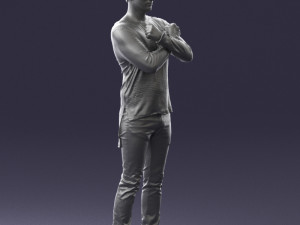 man in black dress 0352 3d print ready Modello di stampa 3D