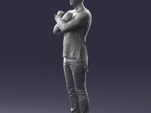 man in black dress 0352 3d print ready Modello di stampa 3D