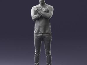 man in black dress 0352 3d print ready Modello di stampa 3D