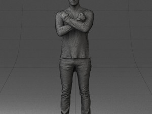 man in black dress 0352 3d print ready Modello di stampa 3D