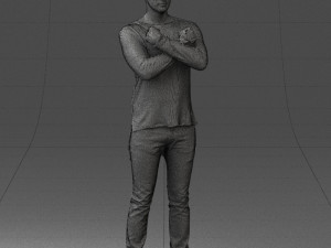 man in black dress 0352 3d print ready Modello di stampa 3D