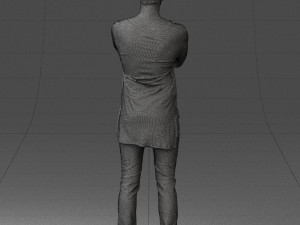man in black dress 0352 3d print ready Modello di stampa 3D