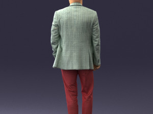 old man in grey jacket 0351 3D Model