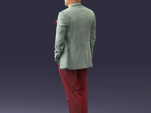old man in grey jacket 0351 3D Model