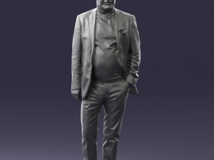 old man in grey jacket 0351 3D Model
