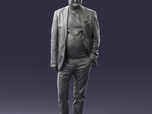 old man in grey jacket 0351 3D Model