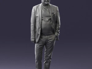 old man in grey jacket 0351 3D Model