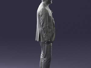 old man in grey jacket 0351 3D Model