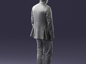 old man in grey jacket 0351 3D Model