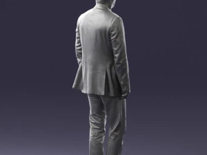 old man in grey jacket 0351 3D Model