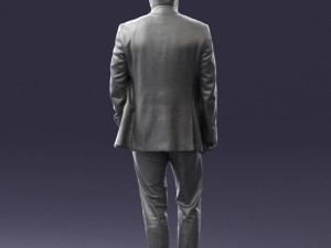 old man in grey jacket 0351 3D Model