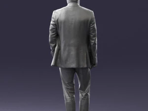 old man in grey jacket 0351 3D Model