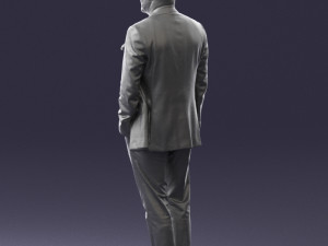 old man in grey jacket 0351 3D Model