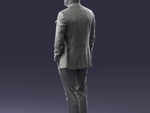 old man in grey jacket 0351 3D Model