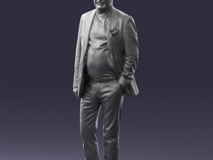 old man in grey jacket 0351 3D Model