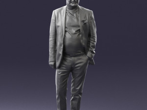 old man in grey jacket 0351 3D Model