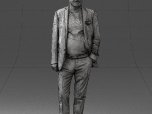 old man in grey jacket 0351 3D Model