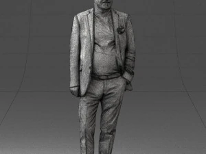 old man in grey jacket 0351 3D Model