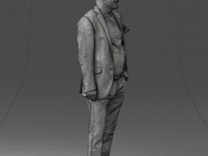 old man in grey jacket 0351 3D Model