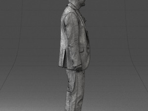 old man in grey jacket 0351 3D Model